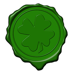 Image showing Shamrock green wax seal