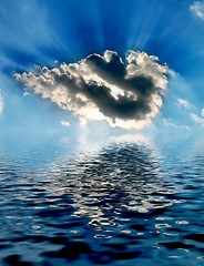 Image showing Clouds on water