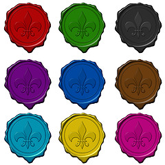 Image showing Royal sign colored wax seals