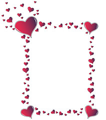 Image showing Red amaranth hearts frame