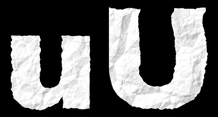 Image showing Crumple paper alphabet - U