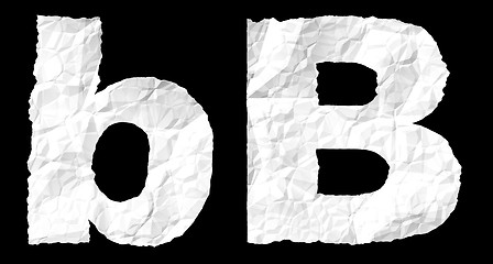 Image showing Crumple paper alphabet - B