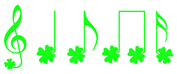 Image showing Shamrock musical notes