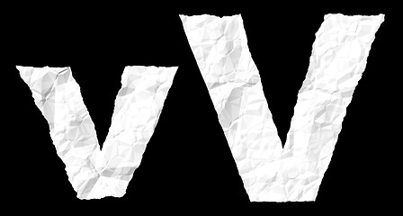 Image showing Crumple paper alphabet - V