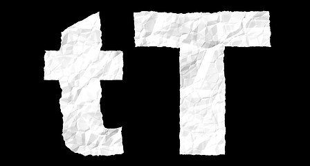 Image showing Crumple paper alphabet - T