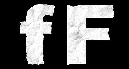 Image showing Crumple paper alphabet - F