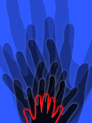 Image showing Hand silhouettes