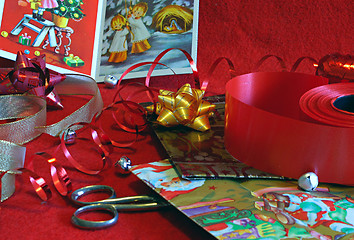 Image showing Preparing christmas presents