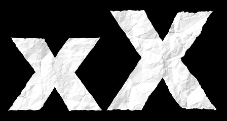 Image showing Crumple paper alphabet - X