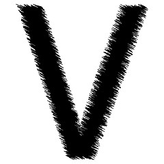 Image showing Scribble alphabet letter - V