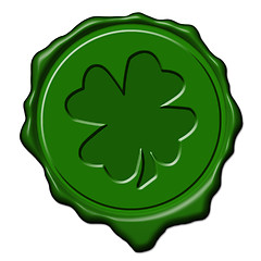 Image showing Shamrock green wax seal