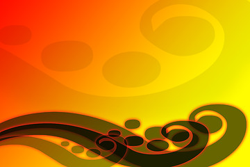 Image showing Red orange abstract waves