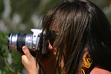 Image showing Brunette photographer woman 