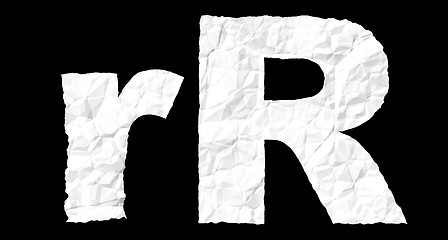 Image showing Crumple paper alphabet - R