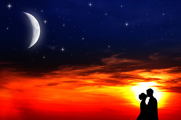 Image showing Lovers sunset