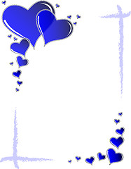 Image showing Blue hearts frame