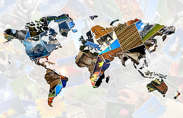 Image showing Collage world map