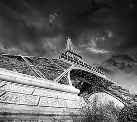 Image showing Paris - La Tour Eiffel. Wonderful sunset colors in winter season