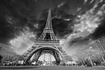 Image showing Paris - La Tour Eiffel. Wonderful sunset colors in winter season