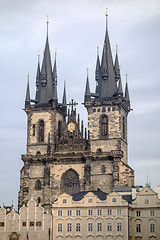 Image showing Teyn gothic cathedral in Prague