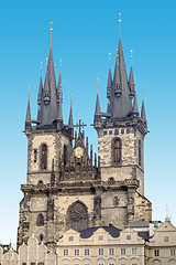 Image showing Teyn gothic cathedral in Prague