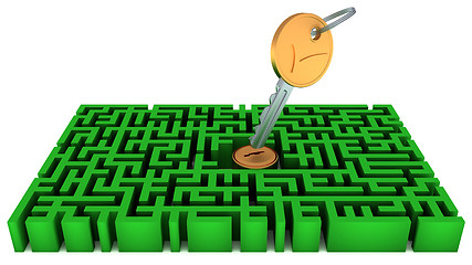 Image showing Key, lock, maze