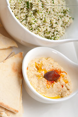 Image showing taboulii couscous with hummus