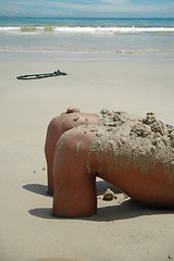 Image showing Feet  in the sand