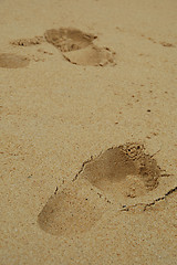 Image showing Footprints in the sand