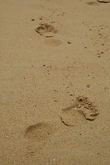 Image showing Footprints in the sand