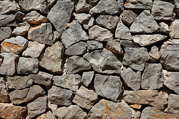 Image showing Basalt rock wall