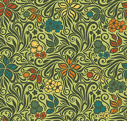 Image showing Decorative floral retro seamless background