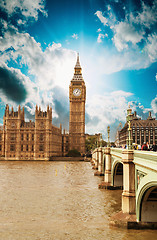 Image showing Houses of Parliament, Westminster Palace - London gothic archite