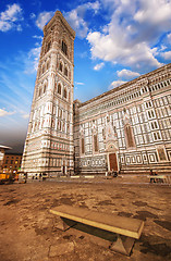 Image showing Beautiful view of Campanile in Florence at sunset - Piazza del D