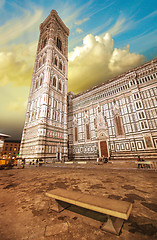 Image showing Beautiful view of Campanile in Florence at sunset - Piazza del D