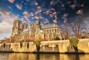 Image showing Paris. Beautiful view of Notre Dame Cathedral 