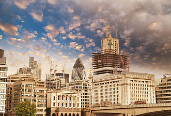 Image showing Modern Buildings and Architecture of London in Autumn