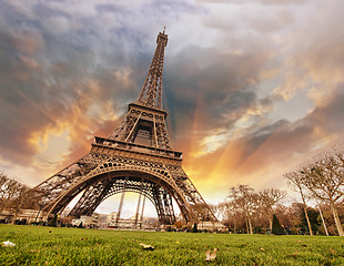 Image showing Beautiful colors of Eiffel Tower and Paris Sky