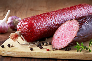 Image showing salami sausage