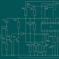 Image showing Electrical scheme backdrop