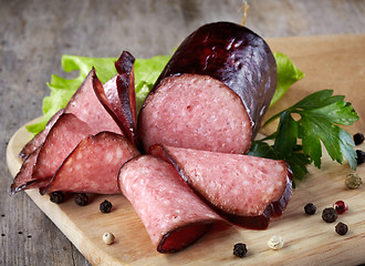 Image showing salami sausage