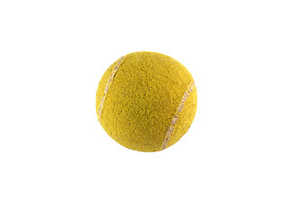 Image showing old tennis ball isolated on white
