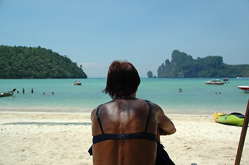 Image showing Beach and woman