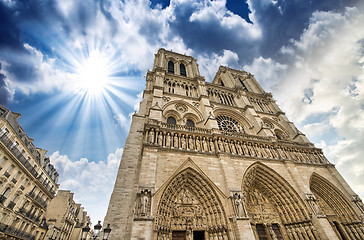 Image showing Paris. Beautiful view of Notre Dame Cathedral 