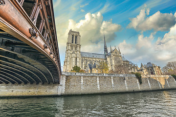 Image showing Paris. Beautiful view of Notre Dame Cathedral 