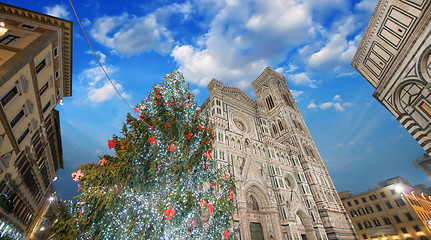 Image showing Florence. Beautiful winter colors of Piazza del Duomo