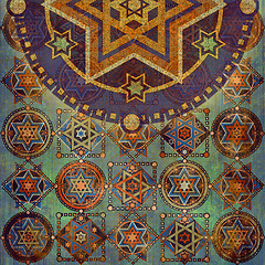 Image showing geometric pattern stars 