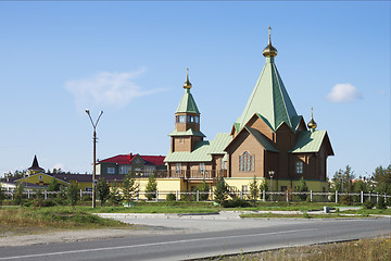 Image showing Temple in the city of Polyarnye Zori. The Murmansk region. Russi