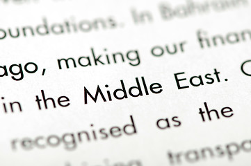 Image showing Word Middle East 