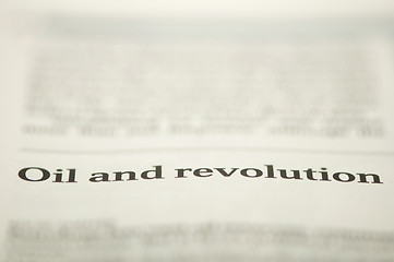 Image showing Oil and revolution text